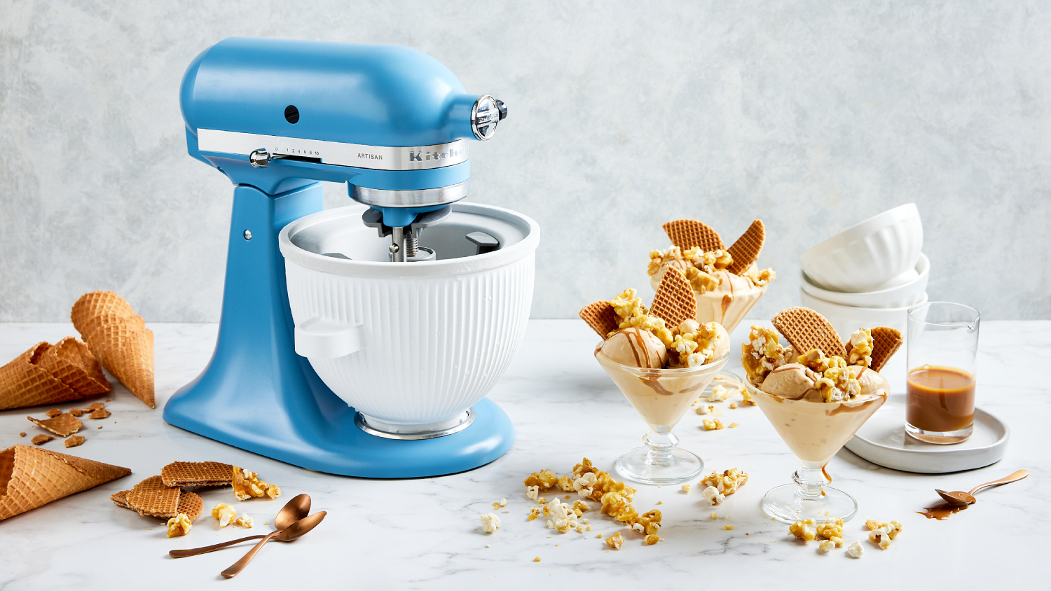 KitchenAid 1.9L Ice Cream Bowl Attachment for Stand Mixer - White (5KSMICM)