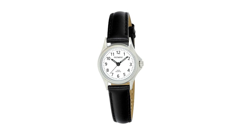 Olympic Ladies Small Stainless Steel Watch - Leather Strap