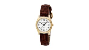 Olympic Ladies Large IPG Watch - Brown Leather Strap