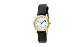 Olympic Ladies Large IPG Watch - Black Leather Strap