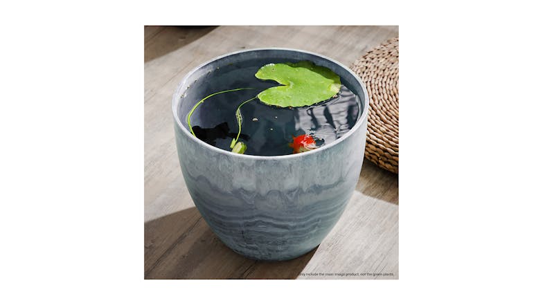 Soga 32cm Round Resin Planter - Weathered Grey