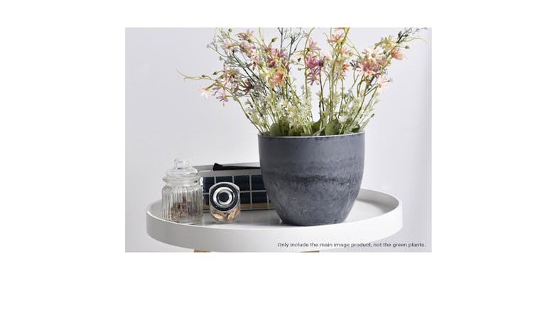 Soga 32cm Round Resin Planter - Weathered Grey