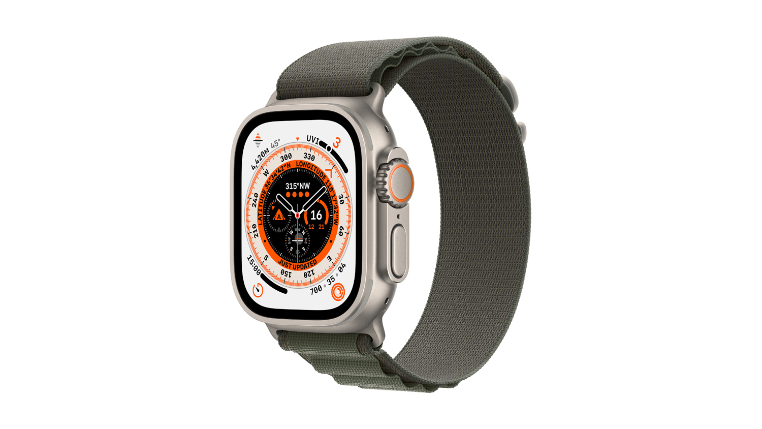 Apple Watch Ultra - Titanium Case with Green Alpine Loop (49mm