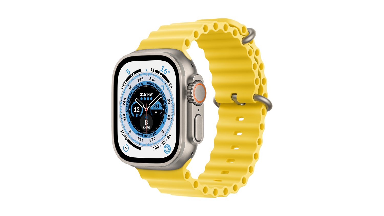 Apple Watch Ultra (GPS+Cellular) 49mm Titanium Case with Yellow Ocean Band