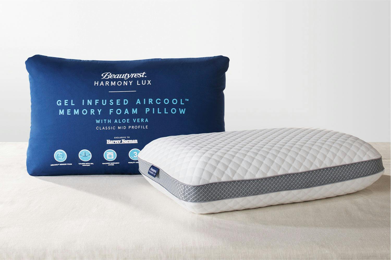 Harmony Lux Gel Infused Memory Foam Pillow by Beautyrest Mid