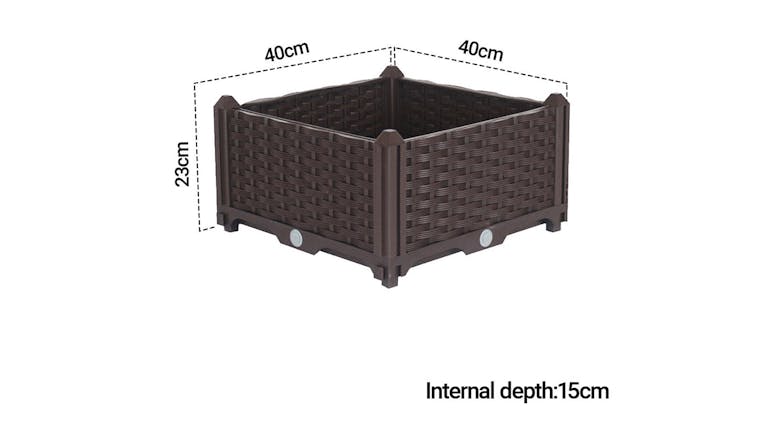 Soga 40x23cm Garden Plastic Planter Box - Dark Brown