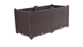 Soga 80x36cm Garden Plastic Planter Box - Dark Brown