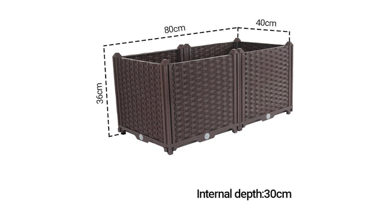 Soga 80x36cm Garden Plastic Planter Box - Dark Brown