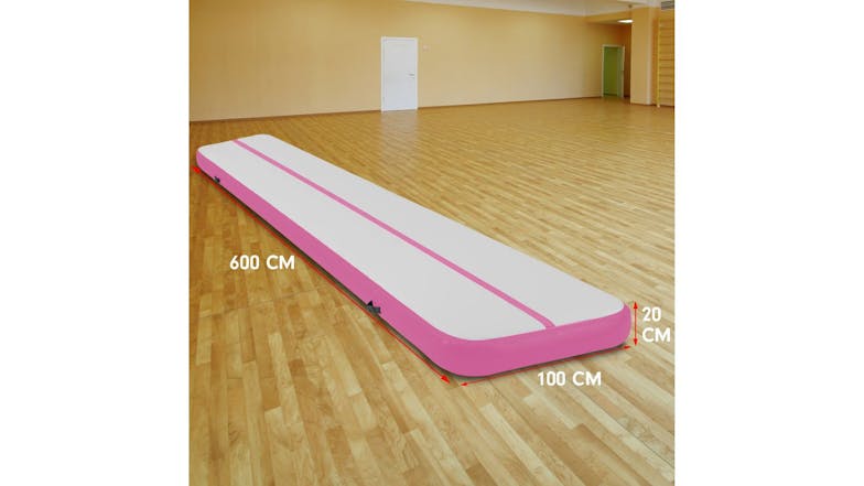 Powertrain Airtrack Inflatable 6x1m Tumbling Mat - Pink