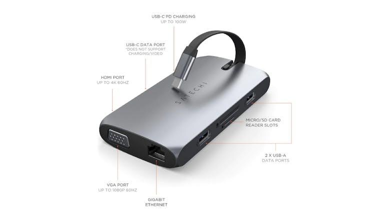 Satechi USB-C On-the-Go Multiport Adapter - Space Grey