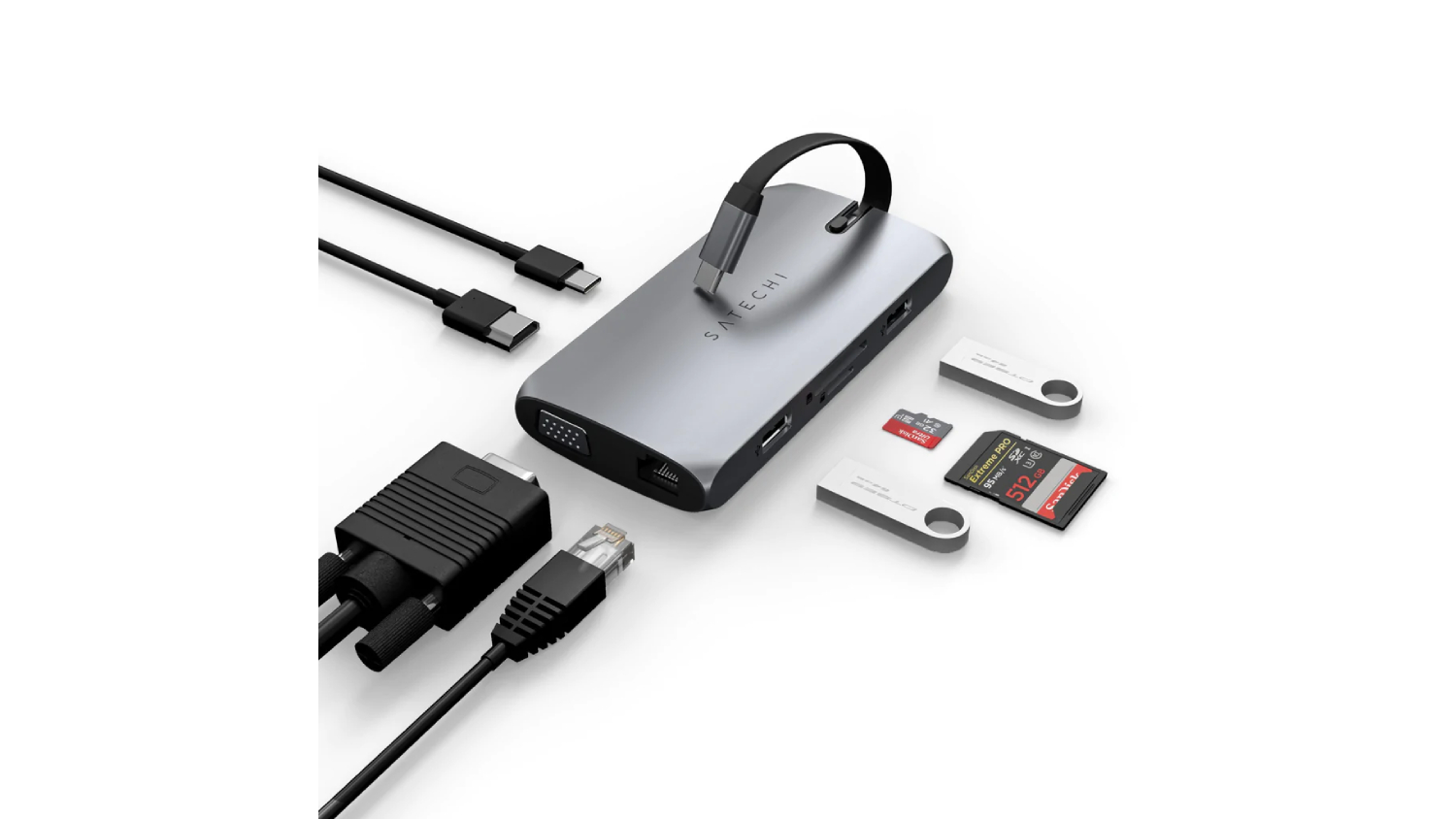 Satechi USB-C On-the-Go Multiport Adapter - Space Grey