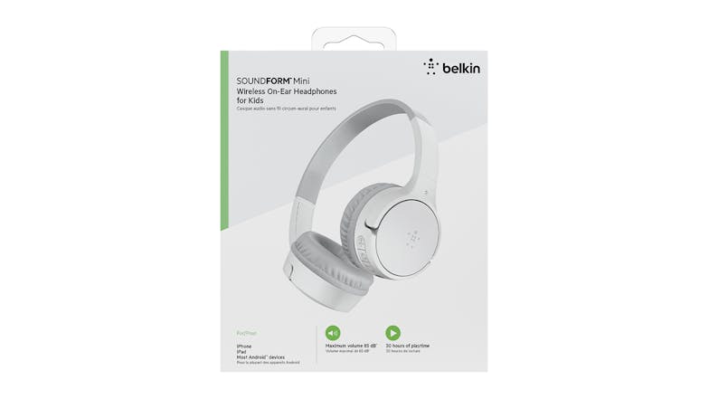 Belkin SOUNDFORM Mini Kids Wireless On-Ear Headphones - White