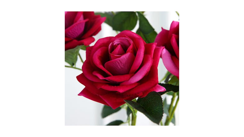 Soga 8 Bunch Artificial Rose 5 Heads - Dark Pink