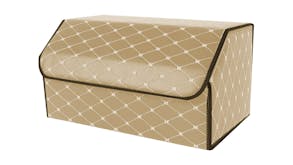 Soga Car Boot Storage Box Large - Beige/Gold