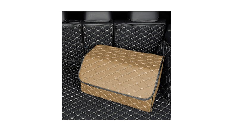 Soga Car Boot Storage Box Large - Beige/Gold