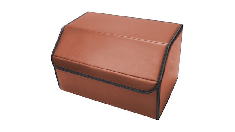 Soga Leather Car Boot Storage Box Medium - Coffee