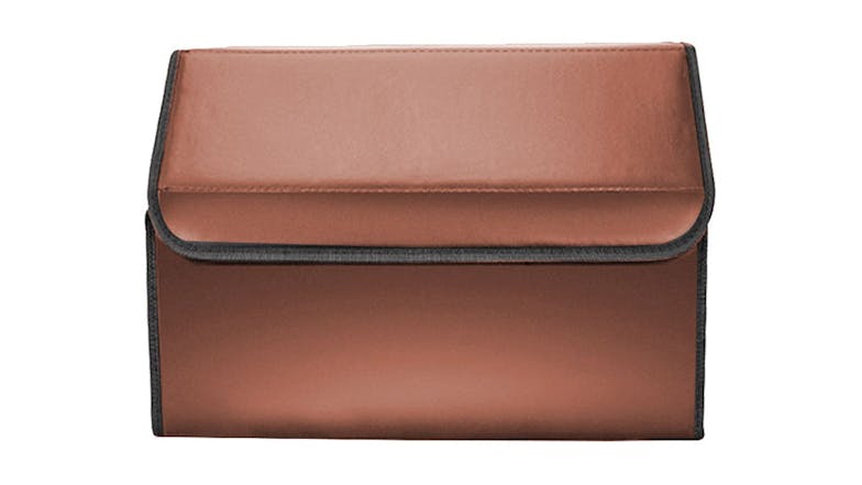 Soga Leather Car Boot Storage Box Medium - Coffee