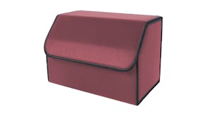 Soga Leather Car Boot Storage Box Medium - Red