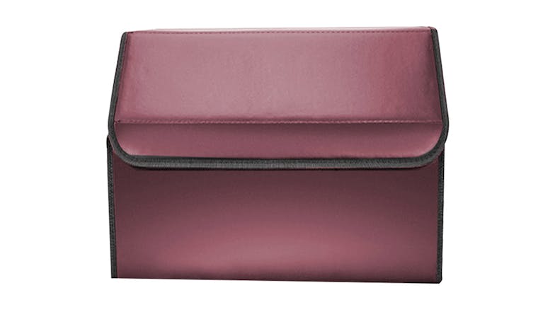 Soga Leather Car Boot Storage Box Medium - Red