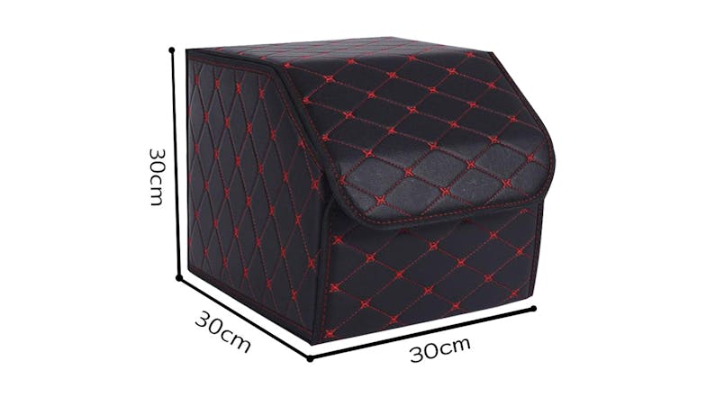 Soga Car Boot Storage Box Small - Black Red