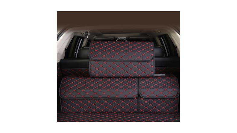 Soga Car Boot Storage Box Small - Black Red