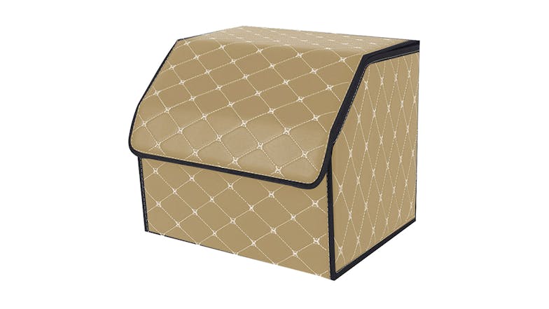 Soga Car Boot Storage Box Small - Beige/Gold