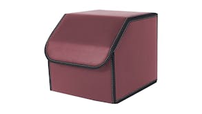 Soga Leather Car Boot Storage Box Small - Red