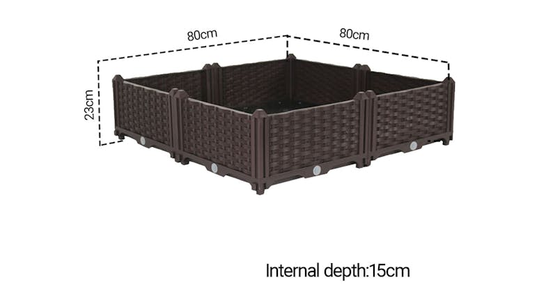 Soga 80cm Planter Box Garden Bed - Dark Brown