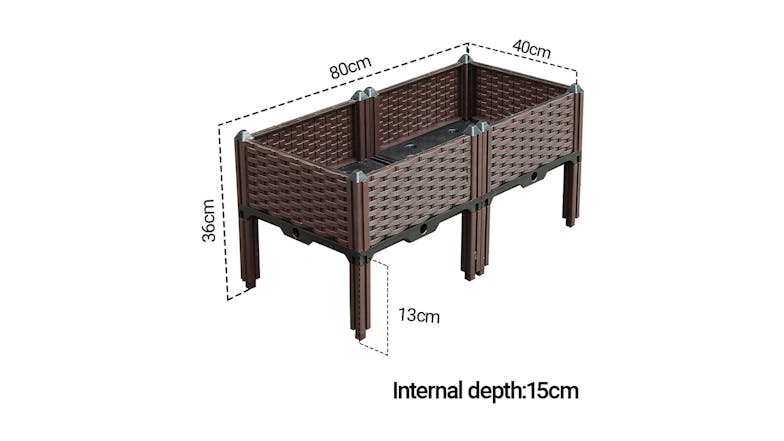 Soga Planter Box with Legs 80 x 36cm - Dark Brown