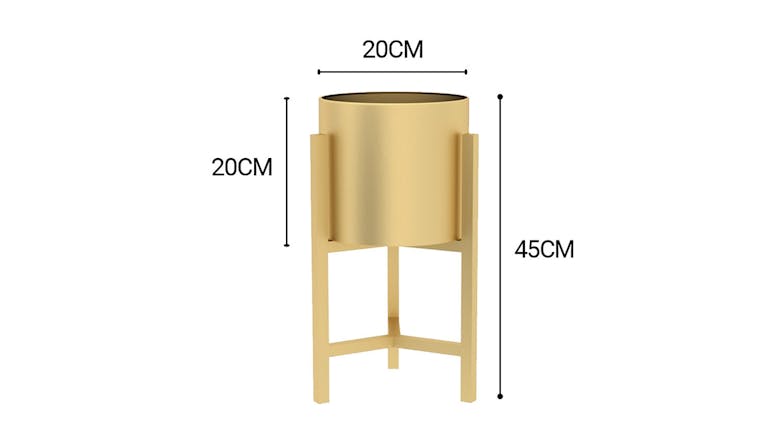 Soga 45cm Gold Metal Pot Plant Stand - Gold