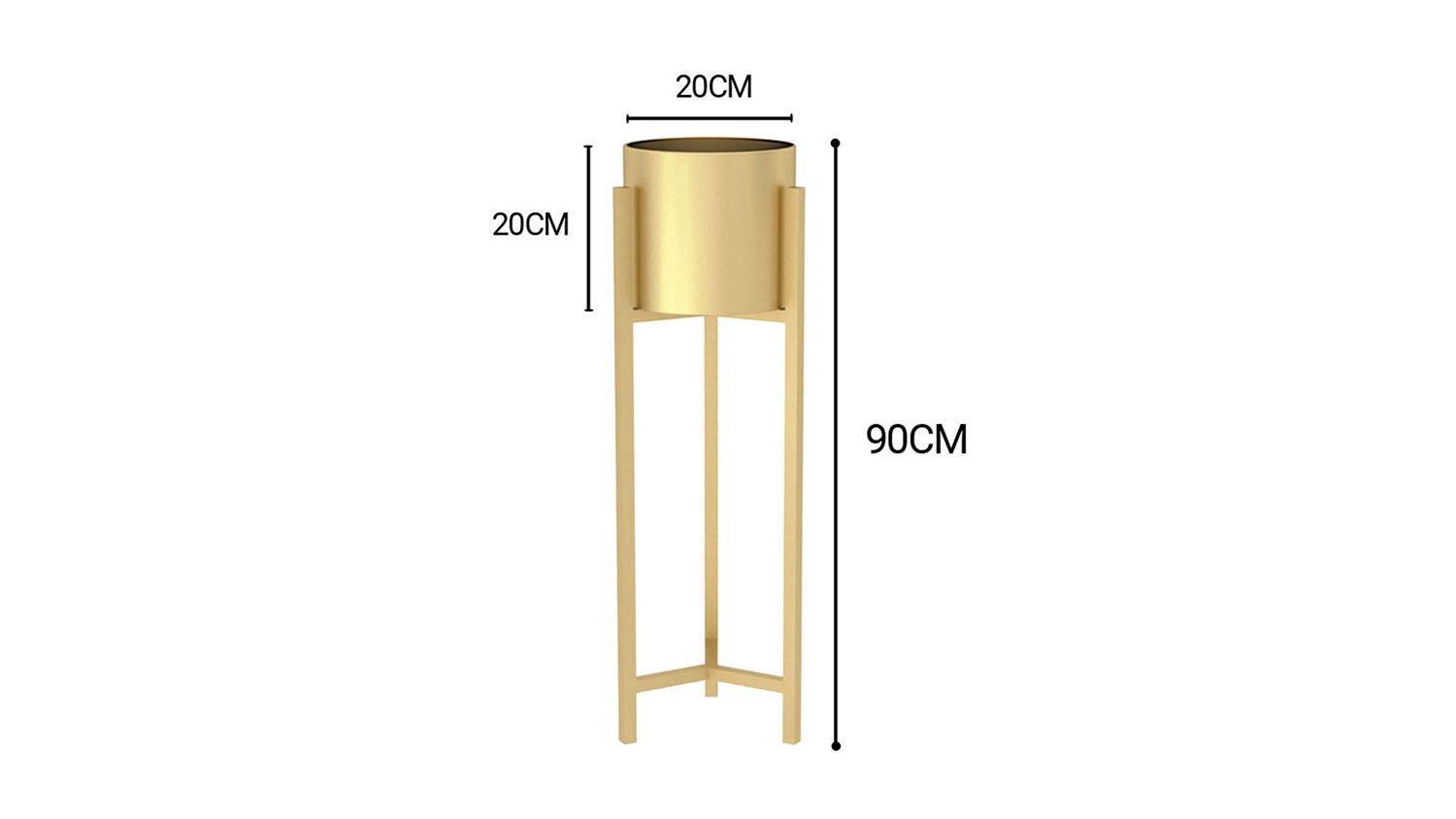 Soga 90cm Metal Pot Plant Stand - Gold