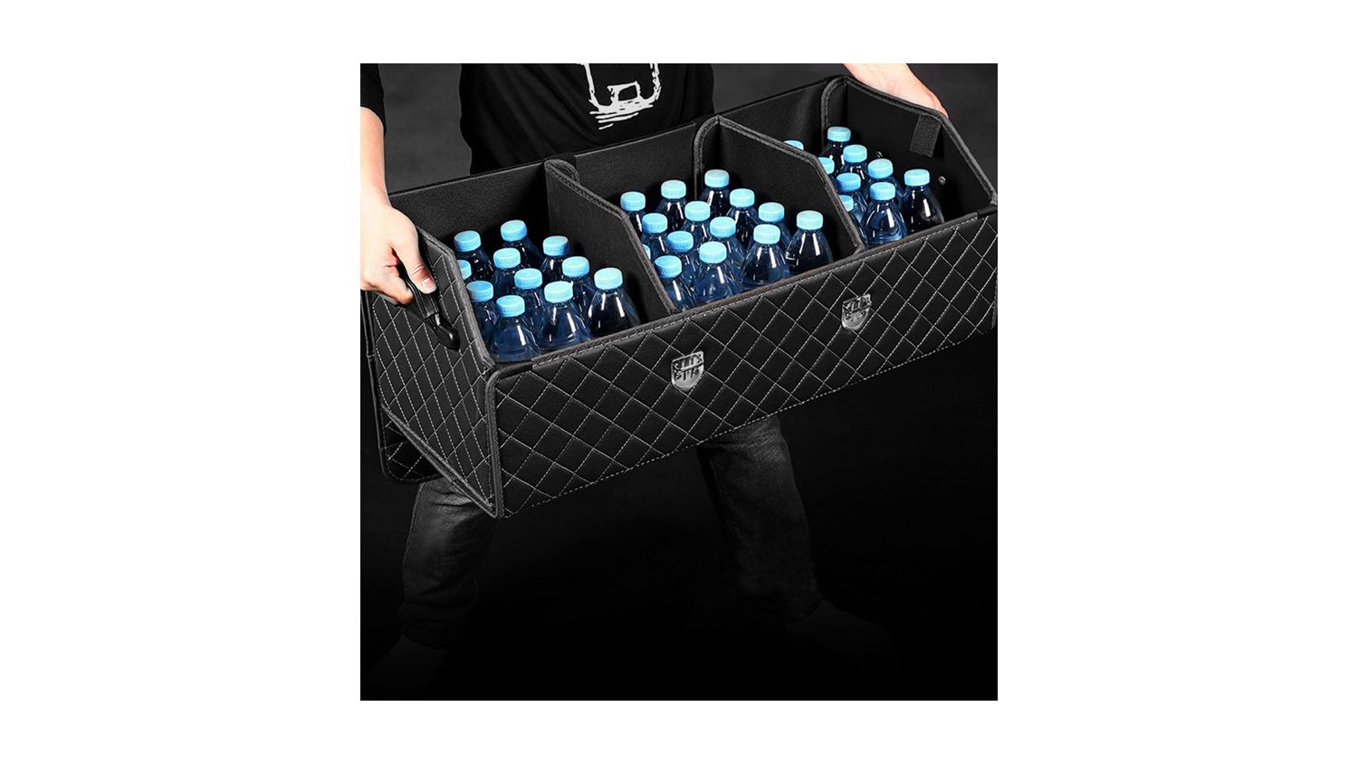 Soga Car Boot Storage Box with Lock Large - Black