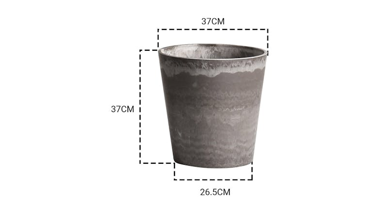 Soga 37cm Round Resin Planter - Rock Grey