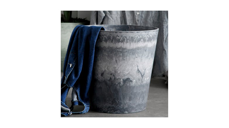 Soga 32cm Round Tapered Resin Planter - Weathered Grey