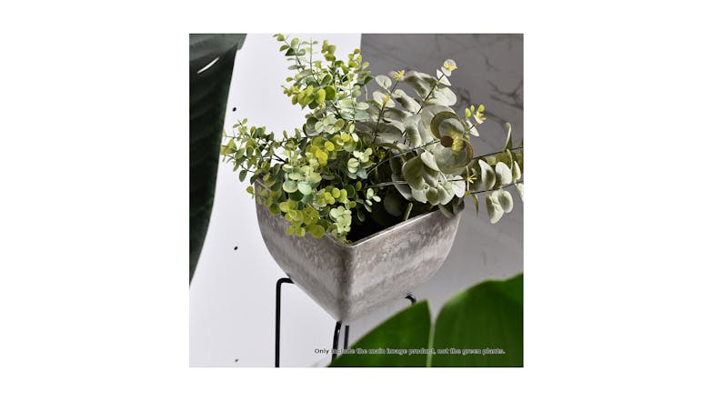 Soga 32cm Square Resin Planter - Rock Grey