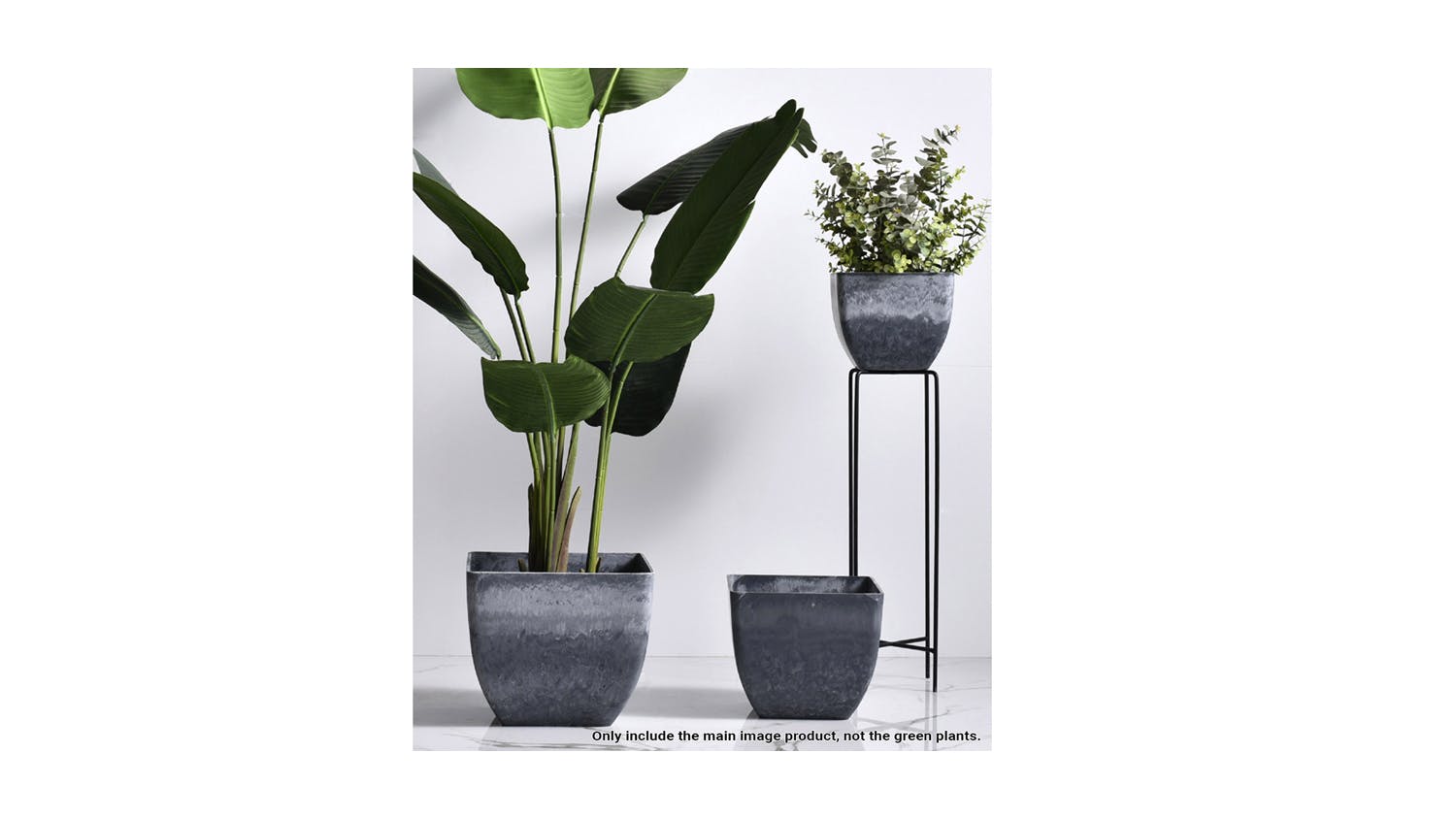 Soga 32cm Square Resin Planter - Green/Grey