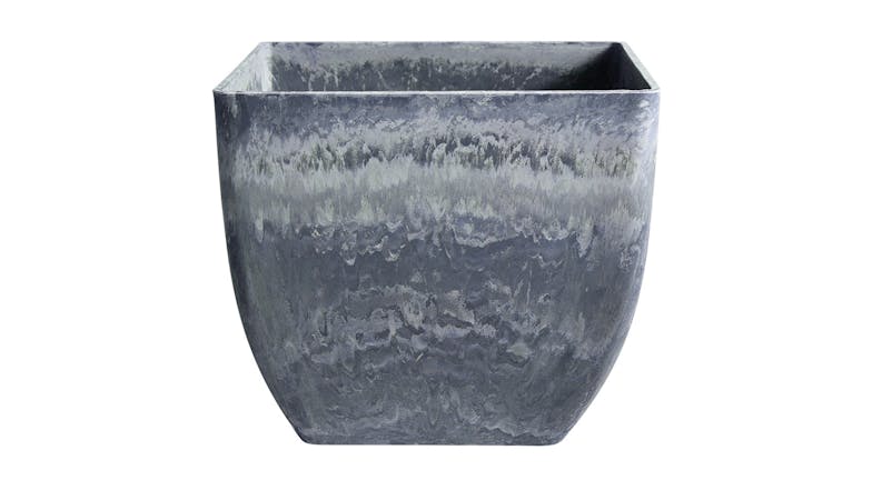 Soga 27cm Square Resin Planter - Weathered Grey