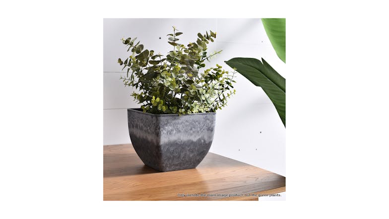 Soga 27cm Square Resin Planter - Weathered Grey