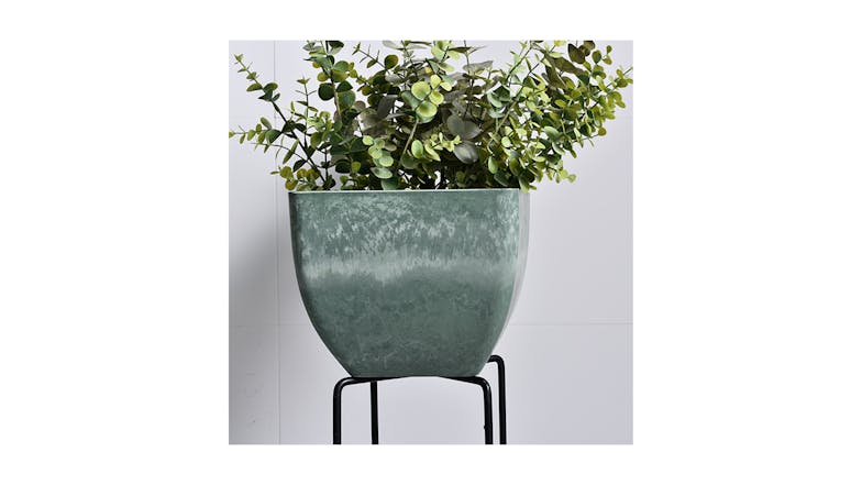 Soga 32cm Square Resin Planter - Grey