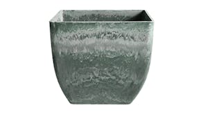 Soga 27cm Square Resin Planter - Green/Grey