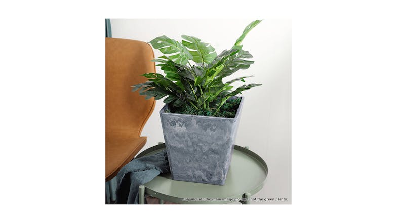 Soga 27cm Square Resin Pot Planter - Weathered Grey