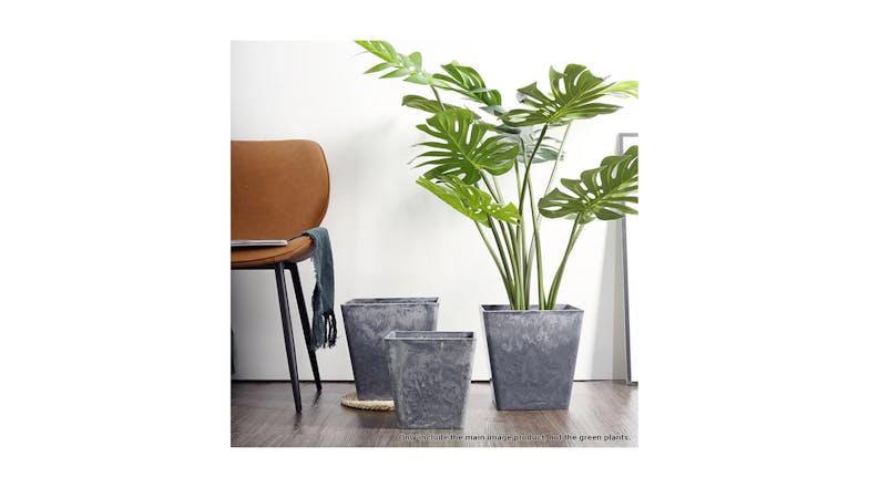 Soga 27cm Square Resin Pot Planter - Weathered Grey