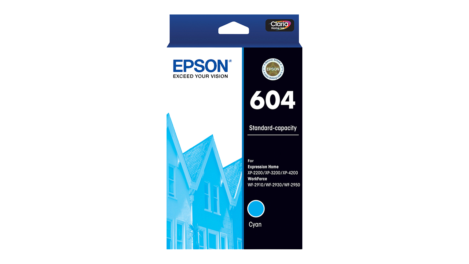 Epson 604 cyan ink cartridge box, standard capacity, for Expression Home and WorkForce printers