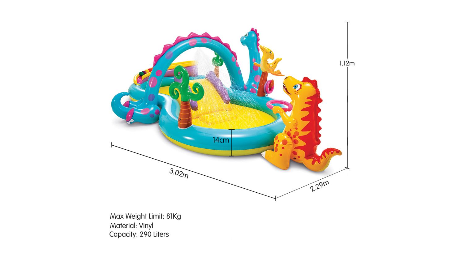Intex Dinoland Inflatable Kids Pool with Slide Harvey Norman New Zealand