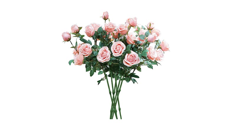 Soga 8 Bunch Artificial Rose 5 Heads - Light Pink