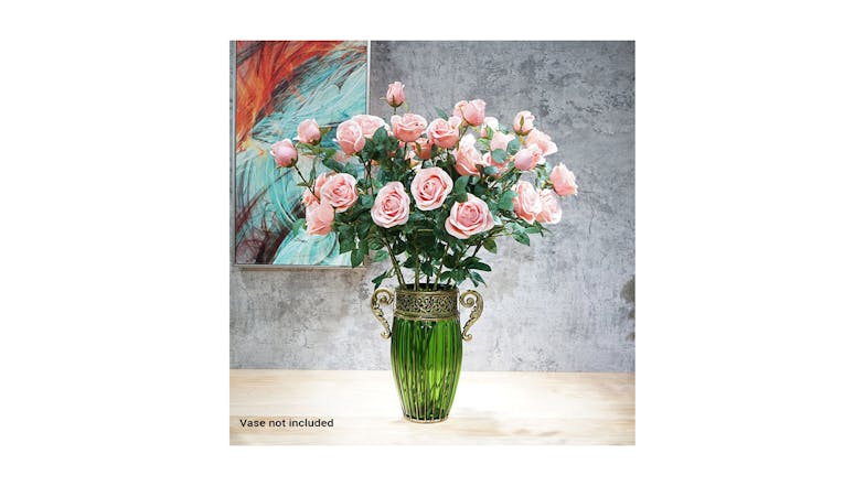 Soga 8 Bunch Artificial Rose 5 Heads - Light Pink