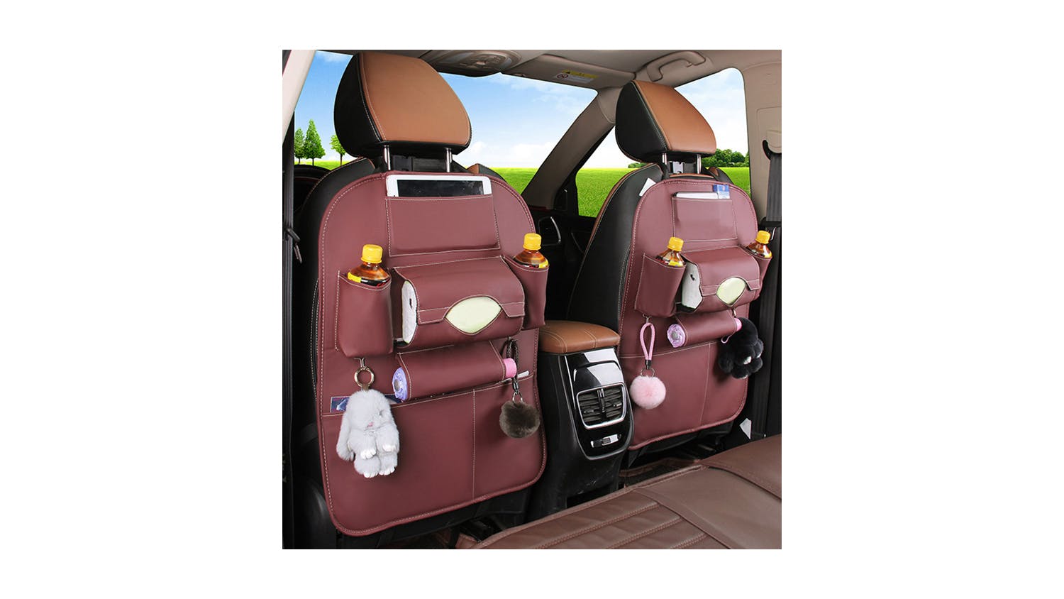 Soga Car Back Seat Storage Bag - Coffee