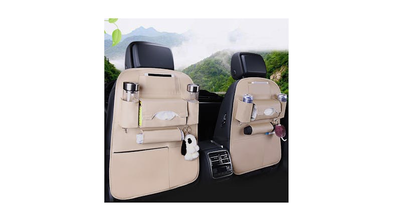 Soga Car Back Seat Storage Bag - White