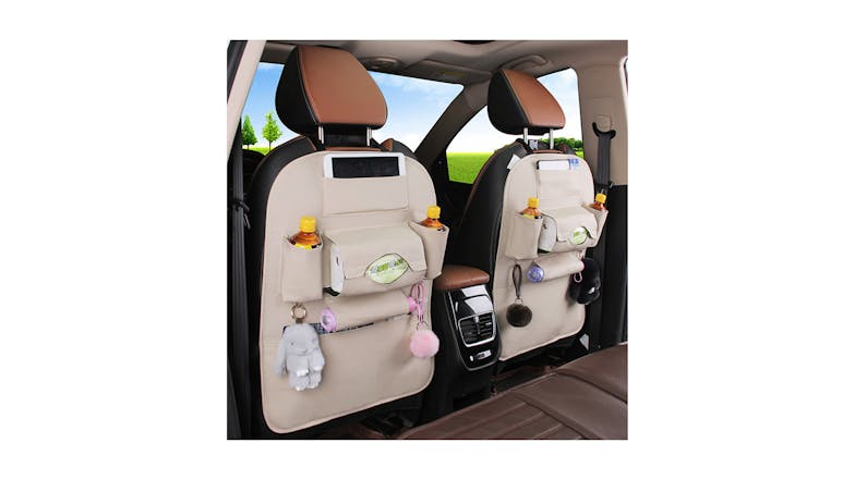 Soga Car Back Seat Storage Bag - White