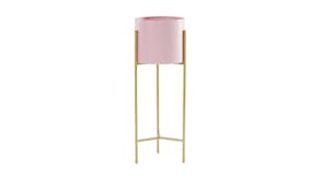 Soga 42cm 2 Layer Pot Plant Stand - Gold/Pink
